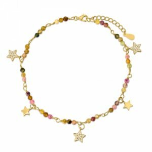 Tobillera turmalinas y estrellas